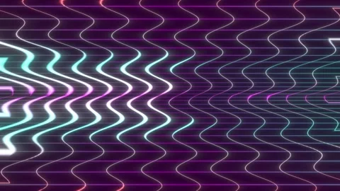 Wavy neon lines motion background Stock Footage 211411406