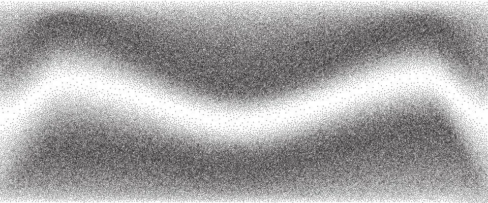 Wavy noise pattern gradient. Grain stippled background. Grunge abstract dotwo Stock Illustration