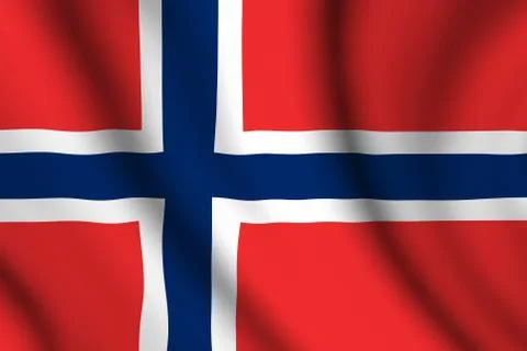 Wavy norwegian flag Stock Illustration