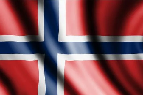 Wavy norwegian flag Stock Illustration