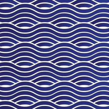 Wavy ocean blue seamless pattern with water waves, Vector illustration for .. イラスト素材