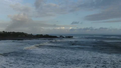 Wavy ocean evening drone shot Stock Footage 303629931