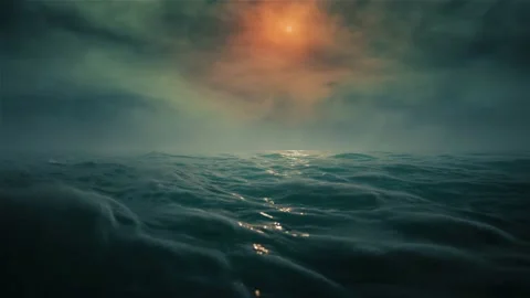 Wavy Ocean Landscape Stock Footage 240010327