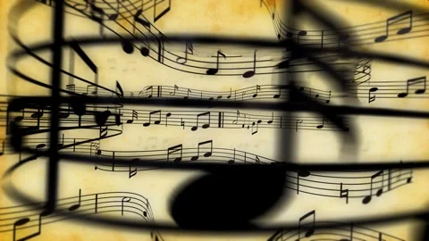 Wavy old music notes Stock Footage 272319291