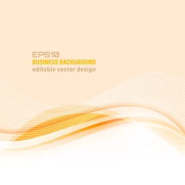 Wavy orange lines abstract vector business background. Stock Illustration