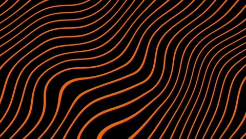 Wavy Orange Lines on Black Background Abstract Pattern Stock Footage 317453191