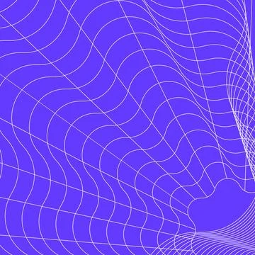 Wavy organic vortex grid distorted wireframe purple background vector Illustrazione stock