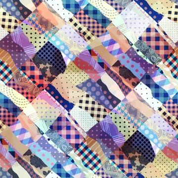 Wavy patchwork background Stock Illustration