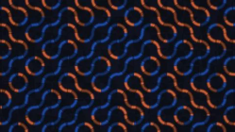 Wavy pattern in blue and orange on dark background イラスト素材