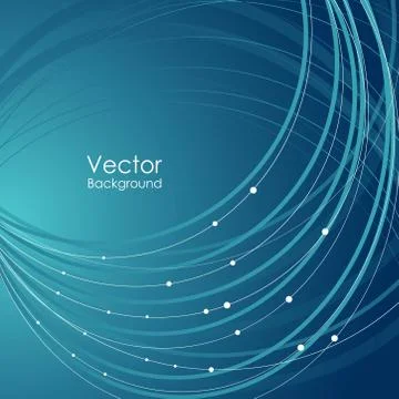 Wavy pattern with curves and dots on blue Stock Illustration