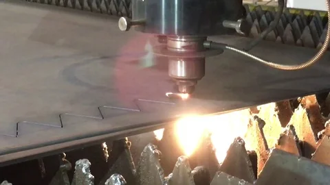 Wavy Pattern Laser Cutting Steel Stock Footage 82213176
