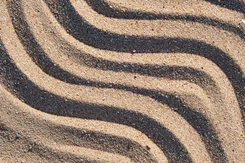 Wavy pattern of natural beach sand background for summer designs 스톡 사진