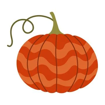 Wavy pattern orange pumpkin vector illustration isolated on white. A warm Illustrazione stock
