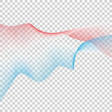 Wavy Pattern with Red Blue Lines on White Background イラスト素材