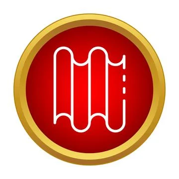 Wavy pattern shingle roofing material line icon Stock Illustration