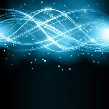 Wavy pattern with stars Stock Illustration