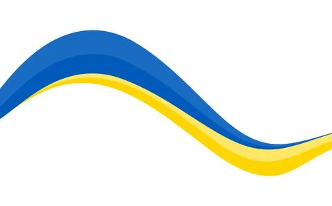 Wavy pattern with Ukraine national flag, border frame striped flag of Ukraine Illustrazione stock