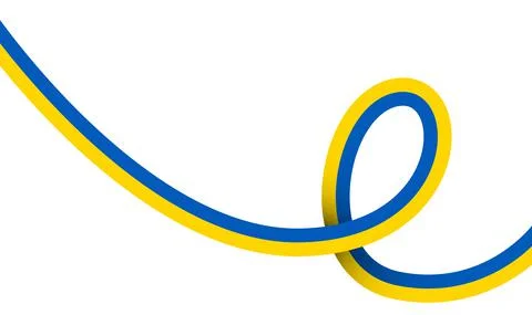 Wavy pattern with Ukraine national flag, border frame striped flag of Ukraine Ilustração Stock
