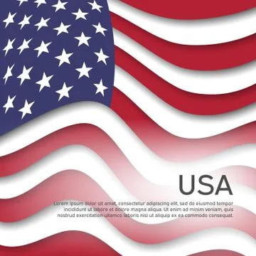Wavy pattern - USA flag. Creative background for american patriotic holiday Stock Illustration