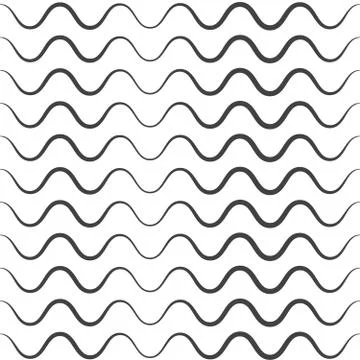 Wavy pattern. Waves outline icon. Wave thin line symbol Stock Illustration