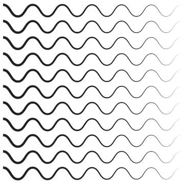 Wavy pattern. Waves outline icon. Wave thin line symbol Stock Illustration