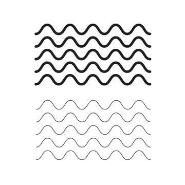 Wavy pattern. Waves outline icon. Wave thin line symbol Stock Illustration