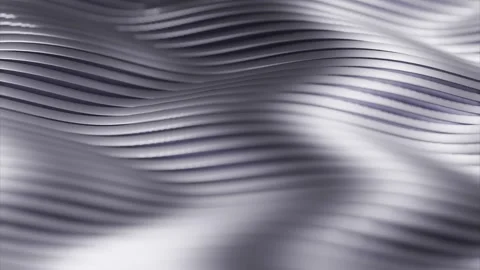 Wavy patterns in silver colors created with metal materials, artistic display Stock Footage 323329370