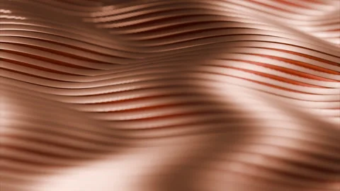Wavy patterns of smooth metallic material showcase stunning visual texture Stock Footage 321957477
