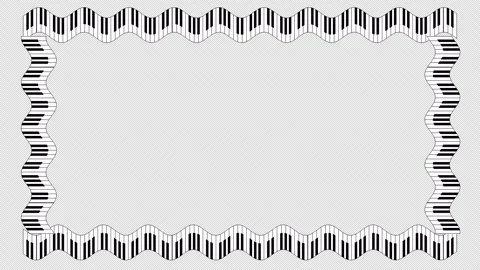 Wavy Piano Keyboard Frame Border 4K Loop Transparent Alpha Видео 337817050