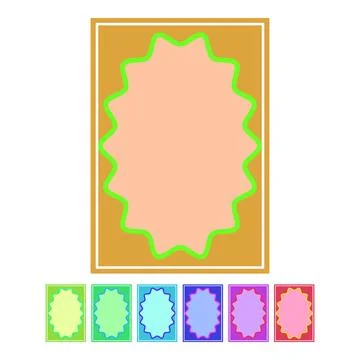Wavy pink frame on red background creating card template Stock Illustration