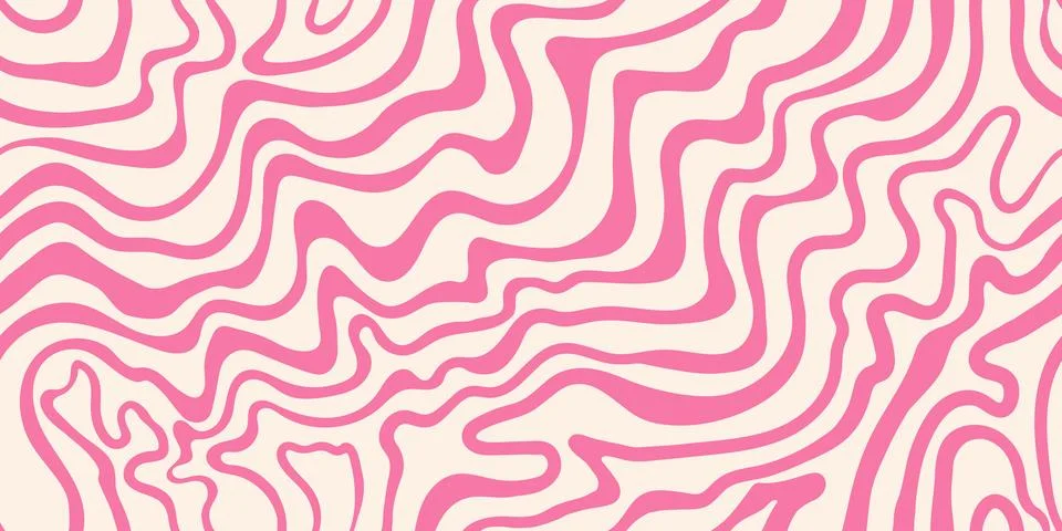 Wavy pink line seamless pattern. Stock Illustration