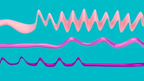 Wavy plastic curved lines motion Stock Footage 277665177
