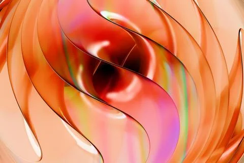 Wavy pleated glass layers.Swirl pattern abstract background. Illustrazione stock