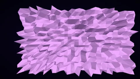 Wavy Polygonal Mesh Loop - Light Purple Low Poly Terrain Backdrop Stock-Footage 341787448