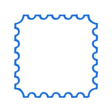 Wavy Postage Stamp Frame Hand Drawn Doodle Vector Illustration For Mail Desig 库存插图