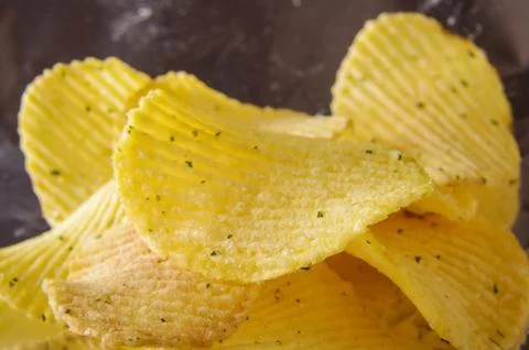 Wavy potato chips Stock Photos
