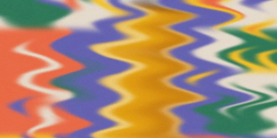 Wavy psychedelic pattern creating a vibrant abstract background with blurred Stock Illustration