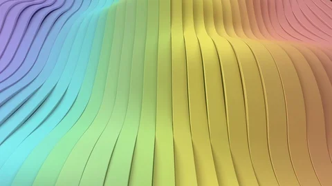 Wavy rainbow gradient vertical stripes looping background Stock Footage 121536602