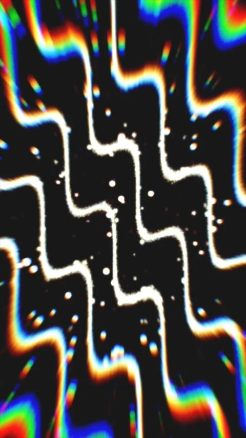 Wavy, rainbow lines move gently with small, bright spots Stock Footage 323511608