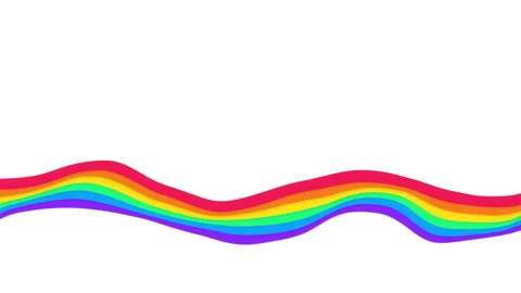 Wavy rainbow loop animation featuring colorful flow pattern motion Video stock 346545099