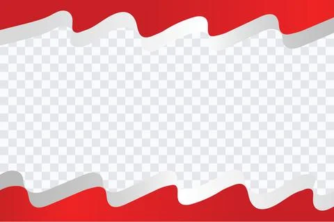 Wavy Red and White Flag Background for Indonesia Independence Day Banner. Stock Illustration