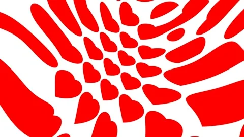 Wavy red hearts on white background. Loop animation for Valentine day Stock Footage 297514849