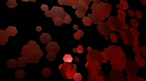 Wavy red hexagons Stock Footage 52761930
