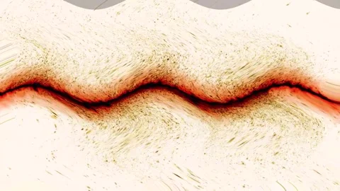 The wavy red line and the particles of light falling off it, the abstractio.. Stock Footage 251313761