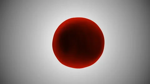 Wavy red spherical surface, metamorphosis of amorphous shape Stock Footage 149998619