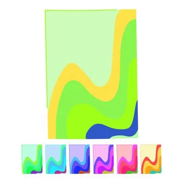 Wavy retro colorful abstract background poster design graphic Stock Illustration