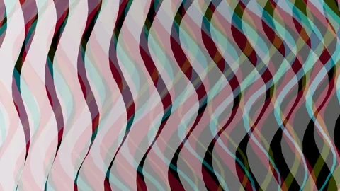 Wavy Ribbon Line with RGB Split Effect and Motion Loop Graphics Vídeo Stock 344550192