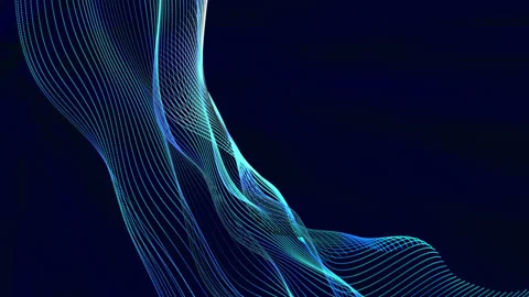 Wavy ribbon from so much parallel lines. abstract background with lines. Stock Footage 170824093