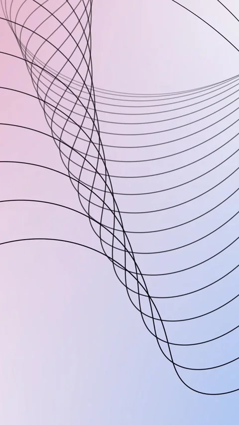 Wavy ribbon from so much parallel lines. Abstract animation background with.. Stock Footage 302279802