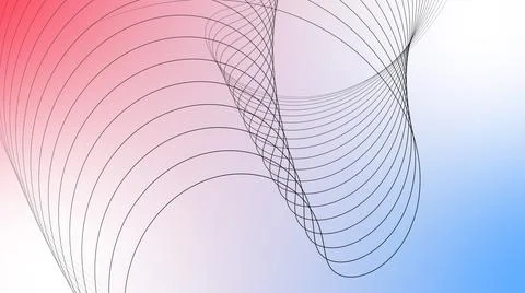 Wavy ribbon from so much parallel lines. abstract background with lines. Illustrazione stock